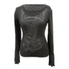 Xingqing 2000s Graphic T Shirt Vintage Fairy Grunge Floral Wings Print Long Sleeve Tops y2k Women Clothes Basic Harajuku Tee