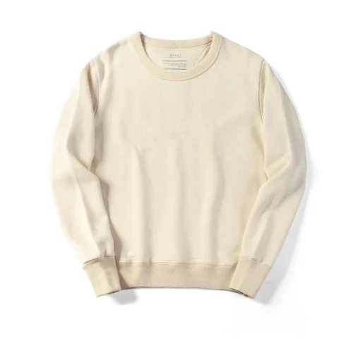 Japanese Retro Heavy Hoodie Men O-Neck Plain Sweatshirt Women Long Sleeve Cotton Pullover Spring Autumn Streetwear Casual Hoodie