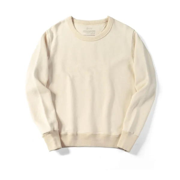 Japanese Retro Heavy Hoodie Men O-Neck Plain Sweatshirt Women Long Sleeve Cotton Pullover Spring Autumn Streetwear Casual Hoodie