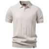 AIOPESON Men's Stripe Golf Polo Shirt Old Money Cool Silk Fabric Short Sleeve Icy Touch Breathable Casual Summer Top