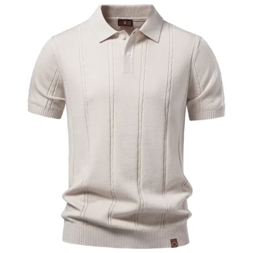 AIOPESON Men's Stripe Golf Polo Shirt Old Money Cool Silk Fabric Short Sleeve Icy Touch Breathable Casual Summer Top