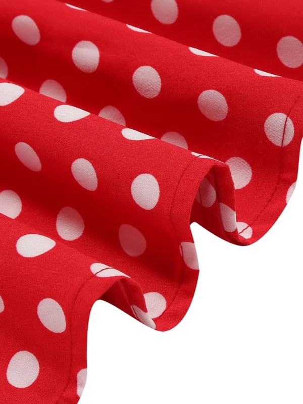 Tonval Bow Neck Halter Neck Polka Dot 50s Retro Party Clothes for Women Prom Vintage Cosplay Christmas Sleeveless Dresses
