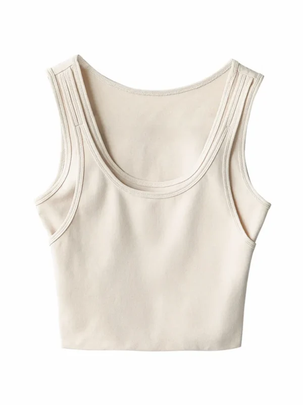 CHIC VEN Fashion Women Tanks Slim Solid Design Camisole Vest Female Short Sleeveless Top U-neck Tees Spring Summer 2026