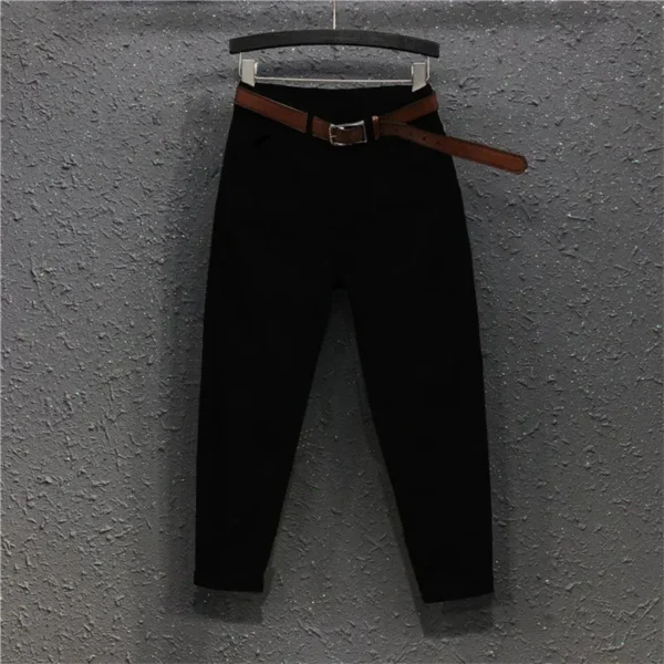 High Elastic Large Size Jeans Women's Casual Haren Pants 2023 Spring Summer Korean Ankle-Length Denim Pants Lady High Waist Jean