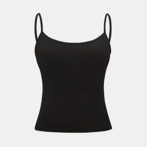 Women Tank Top Strap Slim Top for Summer Fashion Versatile Casual Breathable Micro Elastic Fabric Sleeveless Strap Top