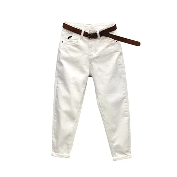 High Elastic Large Size Jeans Women's Casual Haren Pants 2023 Spring Summer Korean Ankle-Length Denim Pants Lady High Waist Jean