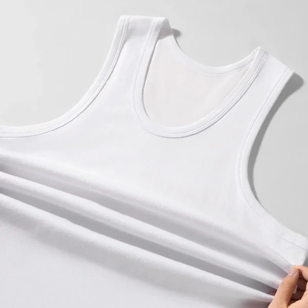 1Pcs Four Seasons Men's Cotton Joker Vest Teenagers Simple Fit Sports Fitness T-shirt Middle-aged Casual Sleeveless Shirt