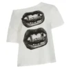 American Street Hip Hop Mouth Print Loose T-shirt Women Personalized Casual Top