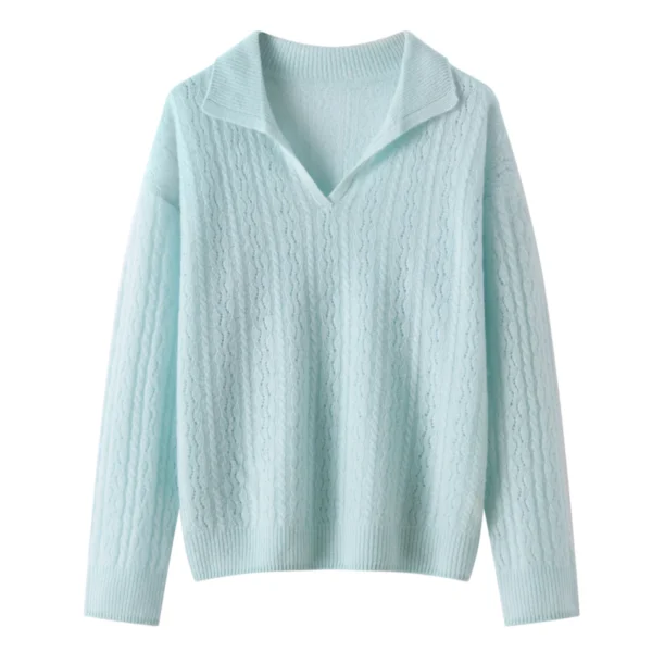 100% pure cashmere sweater, loose twist brand counter, genuine base layer, high-end soft polo scissor-neck sweater