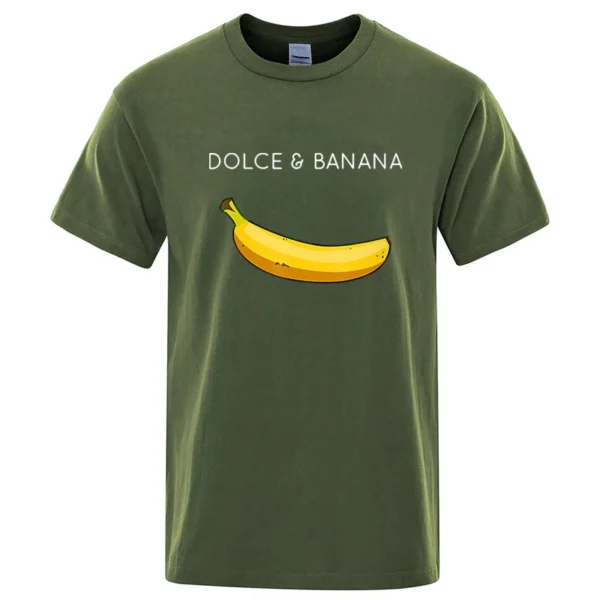 Summer Men T-shirt High Quality Cotton Blend Funny Banana Printing Loose O-neck Men Short Sleeve Casual For Male T-shirt Top Tee