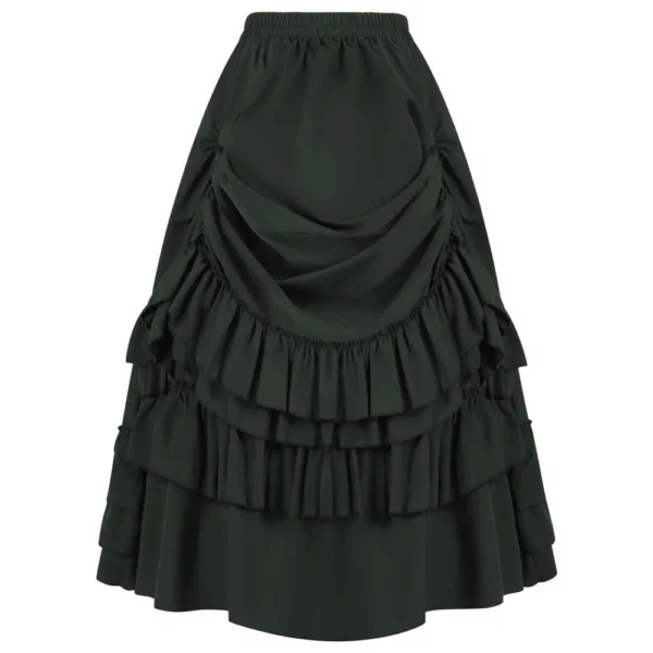 Brown Ruffled High Waisted Long Victorian Skirt Steampunk Skirts Womens Party Wear Gothic Vintage Clothes Medieval Costume Sexy