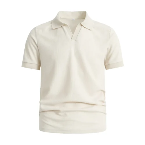 Men's Summer Casual Breathable Comfortable Polo Shirt Men's Solid Color High Quality Waffle Short Sleeve T-Shirt Tops