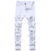 Men's Jeans Fashion Hip Hop Ripped Skinny Men Denim Trousers Slim Fit Stretch Distressed Zip Men Jean Pants High Quality