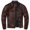 2025 Vintage Genuine Leather Jacket Real Natural Cowhide Men Motorcycle Biker Coat Mens Slim Calf Skin Coat