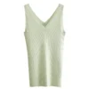 AMII Minimalism Tank Top for Women 2025 Summer New Versatile V-neck fit Knitted Vest Camis Black Tops Women Clothing