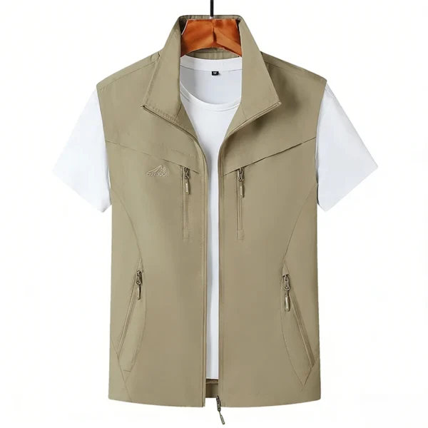 Spring New Men Outdoor Casual Vest Men Solid Multi-Pocket Breathable Fishing Waistcoat Hiking Photographer High-Quality Vest Man