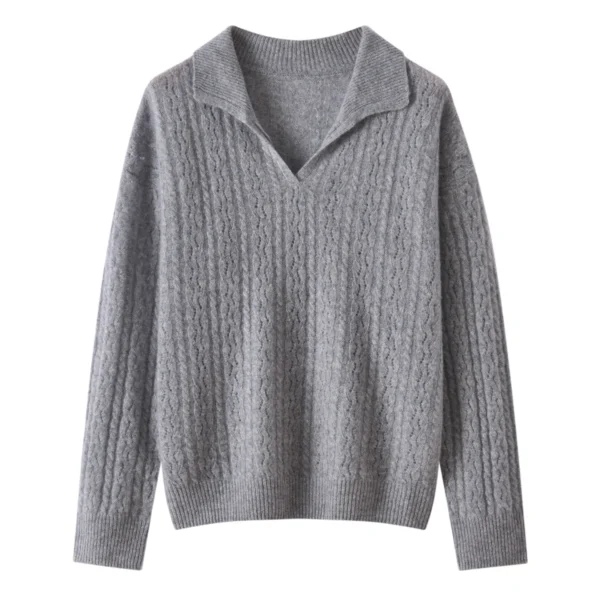 100% pure cashmere sweater, loose twist brand counter, genuine base layer, high-end soft polo scissor-neck sweater