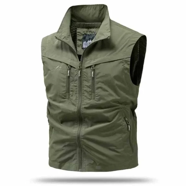 Spring New Men Outdoor Casual Vest Men Solid Multi-Pocket Breathable Fishing Waistcoat Hiking Photographer High-Quality Vest Man