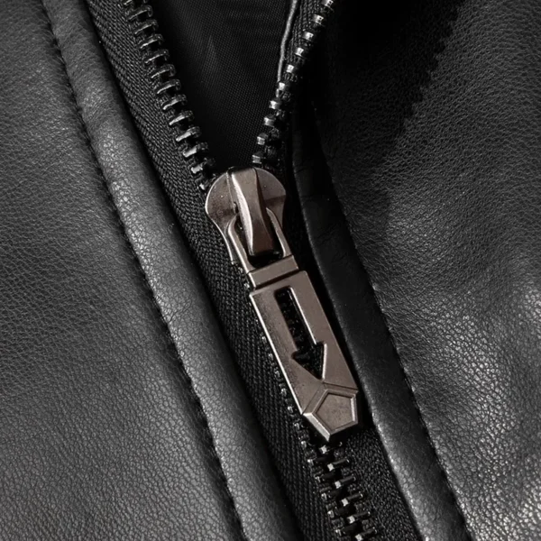 2025 Spring Men's Casual Leather Jackets Solid Stand Collar Zipper Motorcycles PU Outwear Male Autumn Fashion Moto Biker Jacket