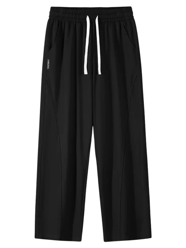 Summer Men's Sport Pants Lightweight Cotton Straight Leg Grey Sweatpants Loose Fit Jogging Pants Casual Home Gym Trousers