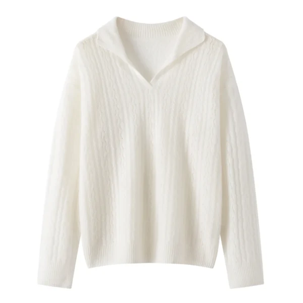 100% pure cashmere sweater, loose twist brand counter, genuine base layer, high-end soft polo scissor-neck sweater