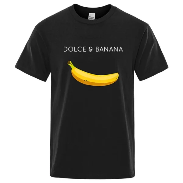 Summer Men T-shirt High Quality Cotton Blend Funny Banana Printing Loose O-neck Men Short Sleeve Casual For Male T-shirt Top Tee