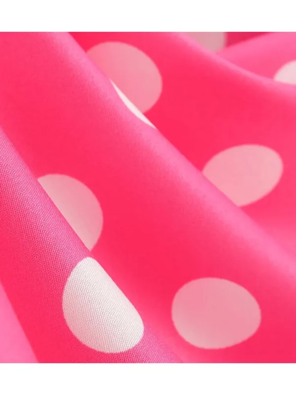 Polka Dot Party Dress Elegant Women Summer Puff Sleeve Square Collar Elastic Waist Vintage Midi Sundress Casual Beach